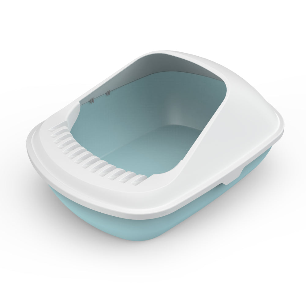 AllPetSolutions Cat Litter Tray with High Sides & Scoop, Blue- S/L