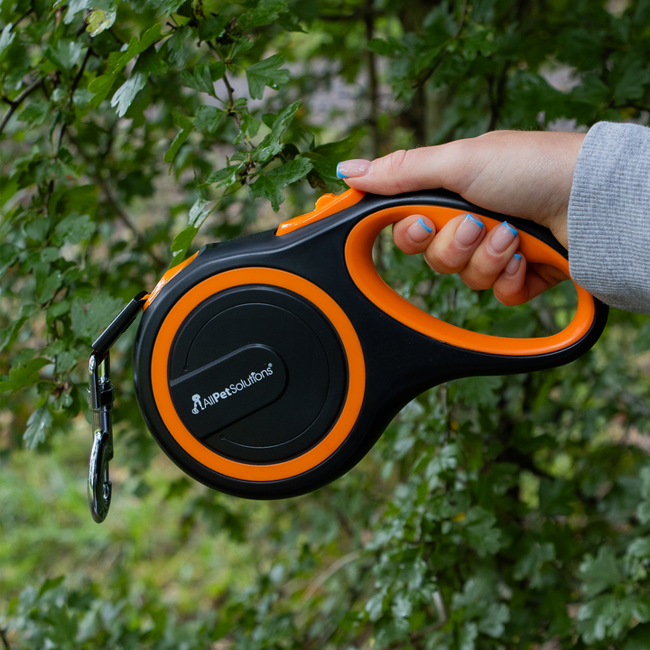 Retractable Dog Lead - Orange 3M / 5M / 8M - 15-50KG