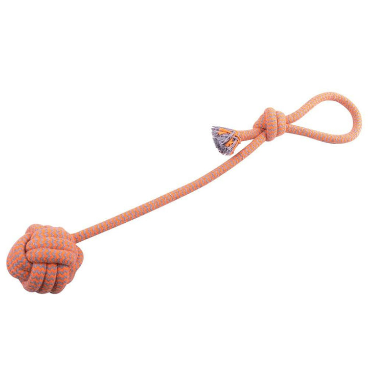 AllPetSolutions Ball on a Rope Dog Toy, Orange - AllPetSolutions