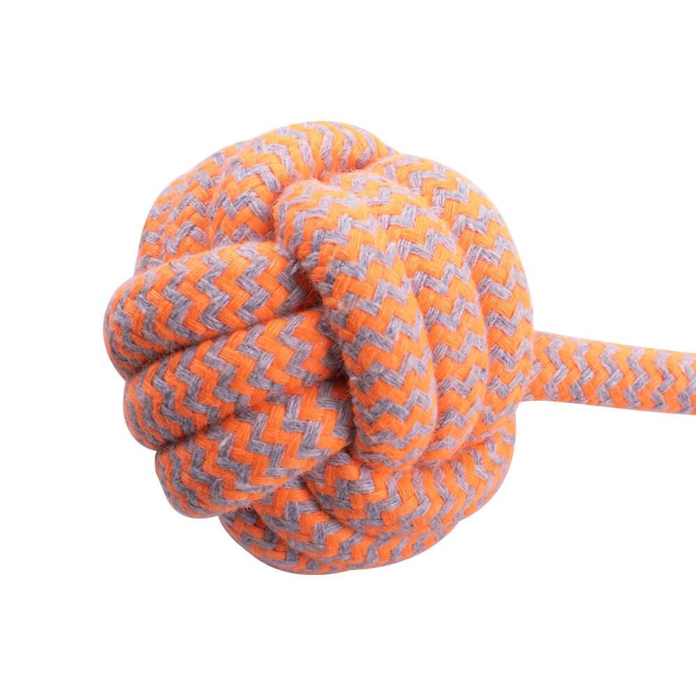 AllPetSolutions Ball on a Rope Dog Toy, Orange - AllPetSolutions