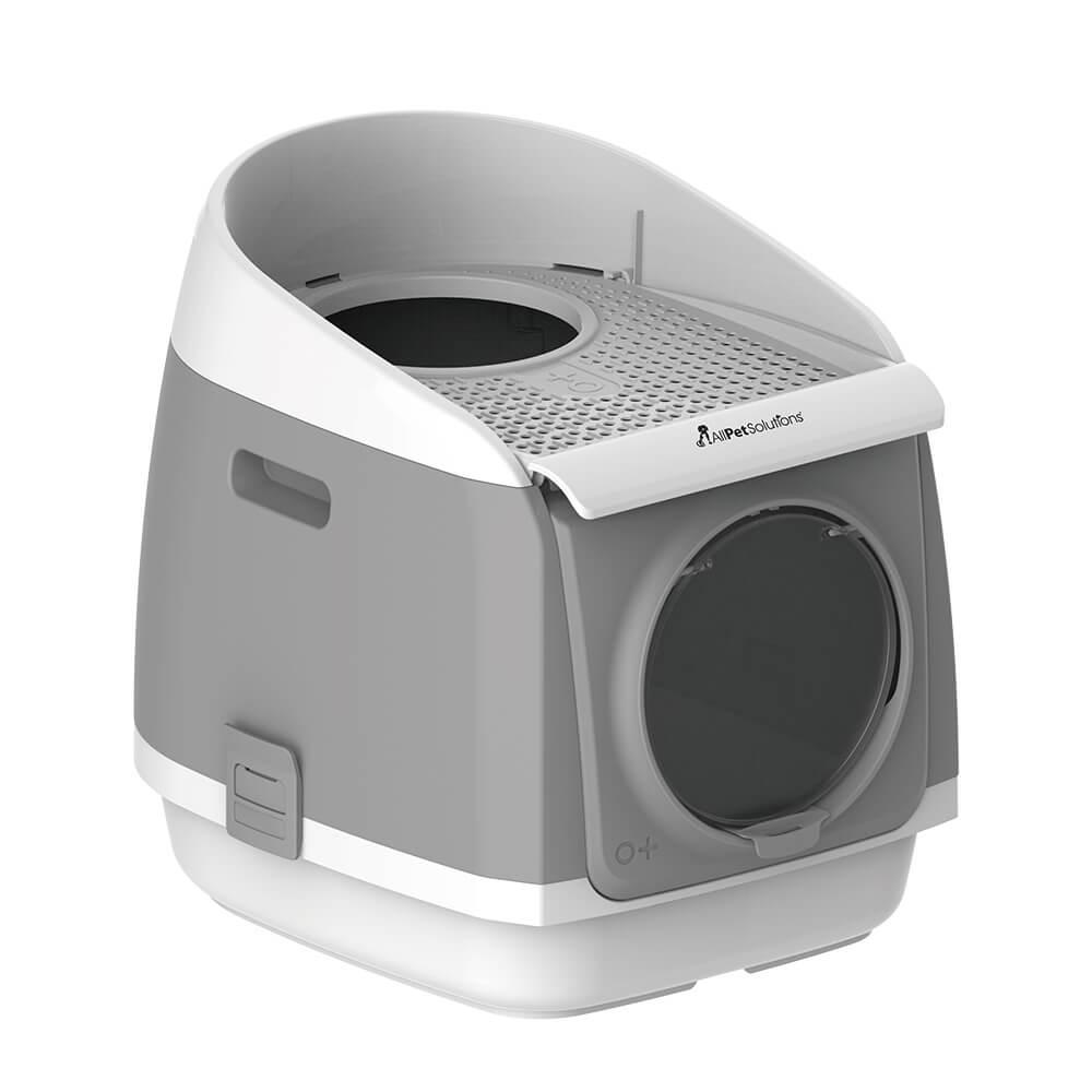 AllPetSolutions Grey Cat Litter Box - Exit Hatch Feature - All Pet Solutions