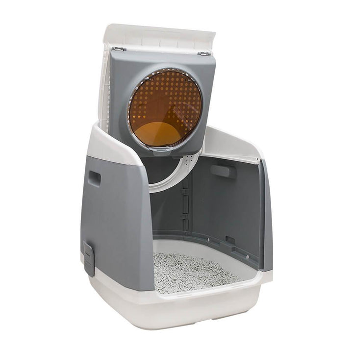 AllPetSolutions Grey Cat Litter Box - Exit Hatch Feature - All Pet Solutions