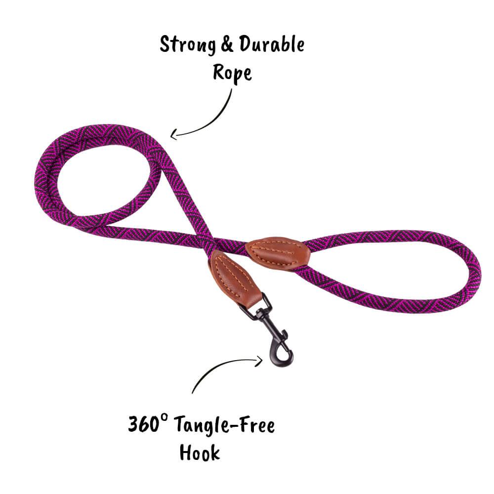 AllPetSolutions Rope Dog Lead, Purple, 120cm - All Pet Solutions