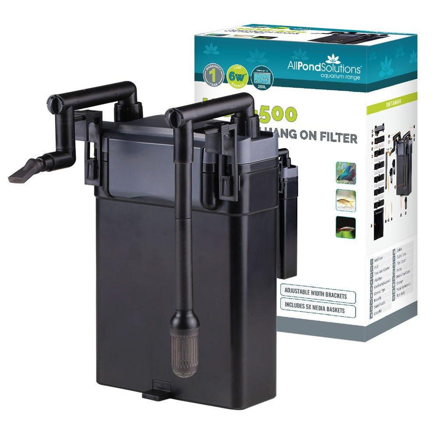 AllPondsolutions 500L/H Hang On Aquarium External Filter HOB-500 - All Pet Solutions