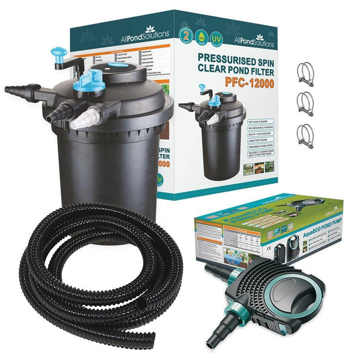 AllPondSolutions Pressurised Pond Filter Kit PFC-12000 & AquaECO-10000 - All Pet Solutions