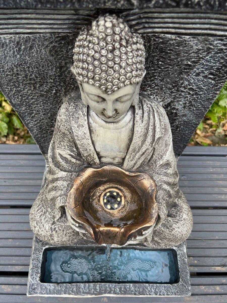 Buddha Water Feature with LED Light - Solar Panel 30x 32x51.5cm - All Pet Solutions