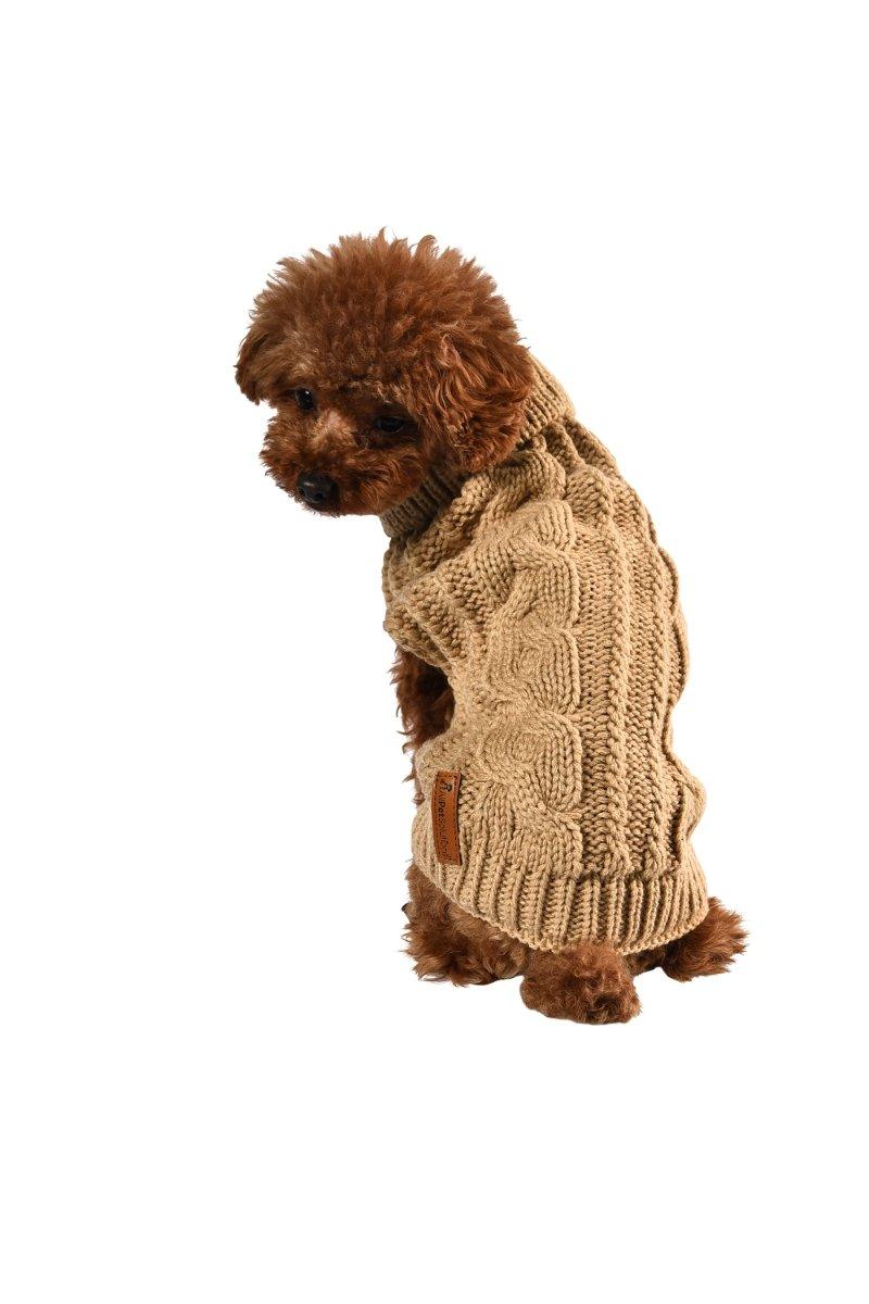 Dog Luxury Knitted Fitted Jumper in Brown – S/M/L - All Pet Solutions