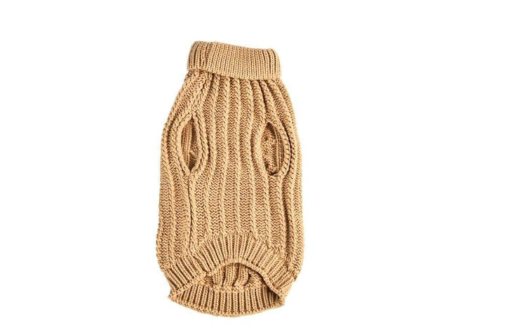 Dog Luxury Knitted Fitted Jumper in Brown – S/M/L - All Pet Solutions