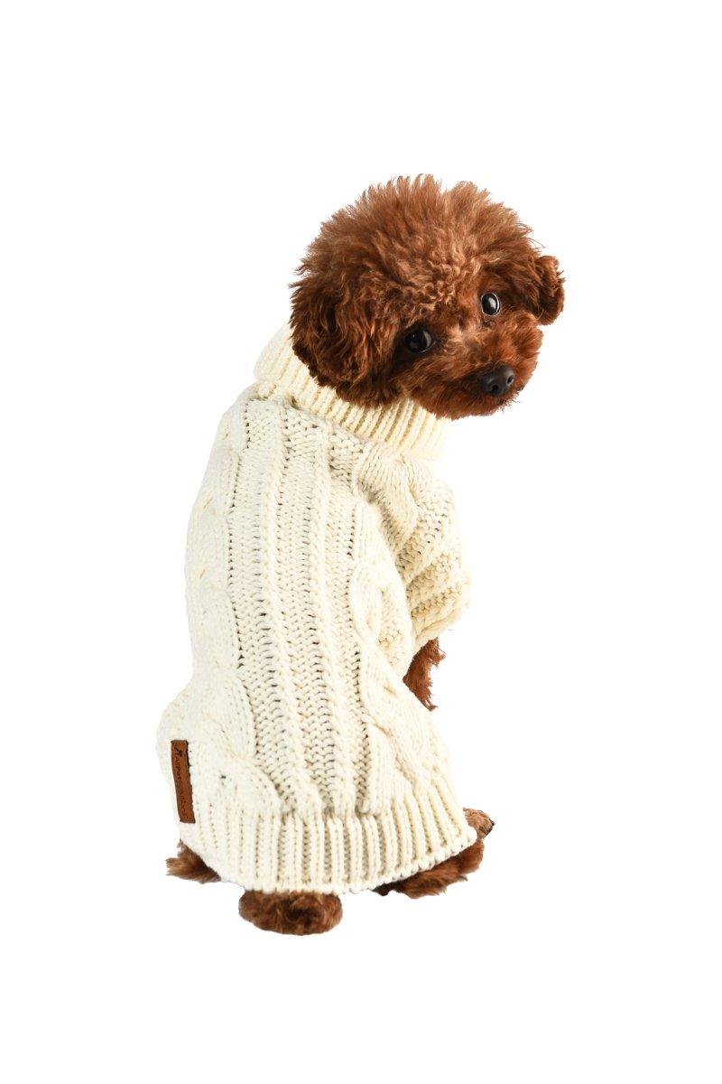 Dog Luxury Knitted Fitted Jumper in Cream – S/M/L - All Pet Solutions