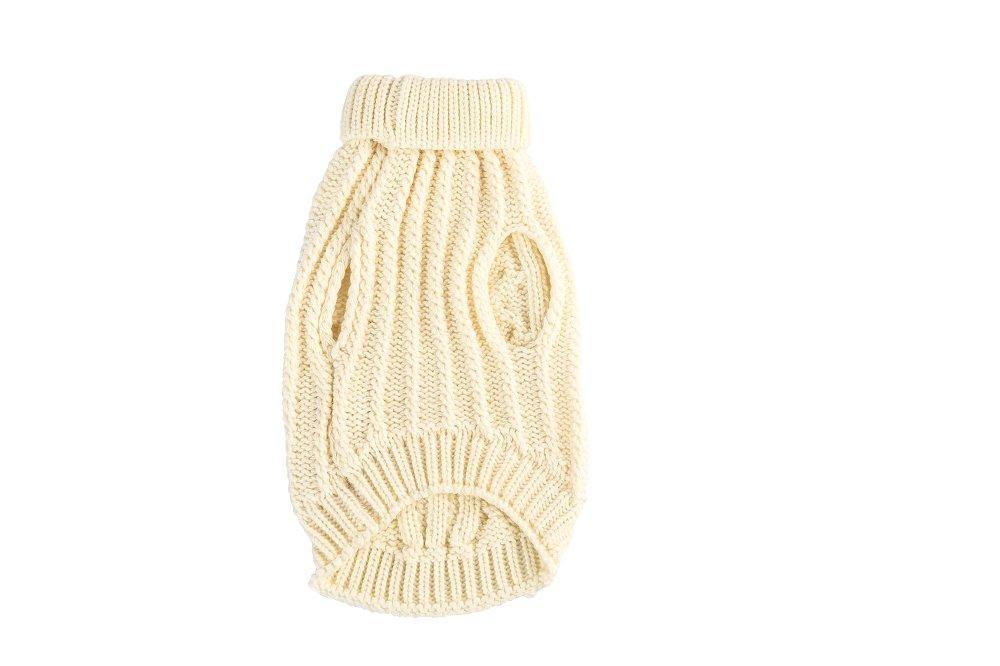 Dog Luxury Knitted Fitted Jumper in Cream – S/M/L - All Pet Solutions