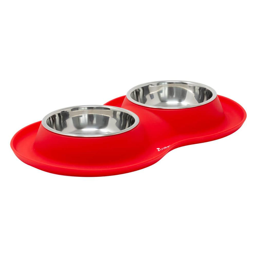 Double Bowl Cat Dog Feeder - Red - S/L/XL - All Pet Solutions