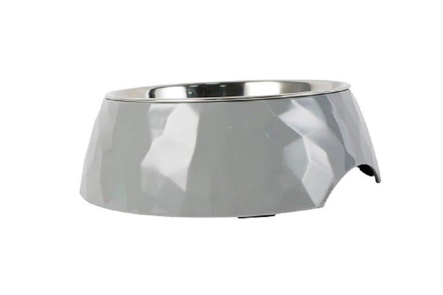 Facet Round Cat Dog Bowl - Dark Grey S/L - All Pet Solutions