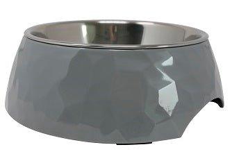 Facet Round Cat Dog Bowl - Dark Grey S/L - All Pet Solutions
