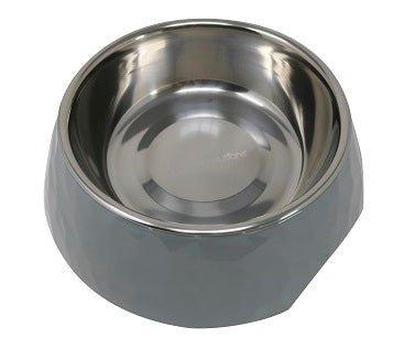 Facet Round Cat Dog Bowl - Dark Grey S/L - All Pet Solutions