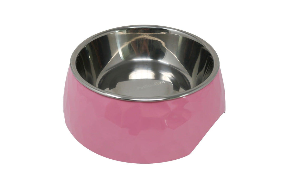 Facet Round Cat Dog Bowl - Pink S/L - All Pet Solutions