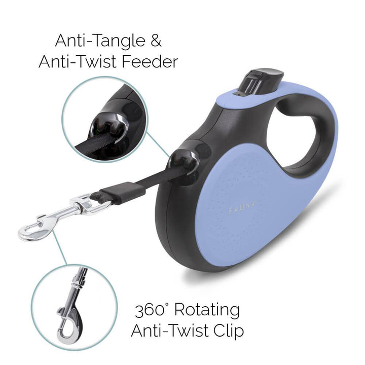 Fauna® Luxury Retractable Tape Dog Lead - Lilac 5M - 50KG - All Pet Solutions