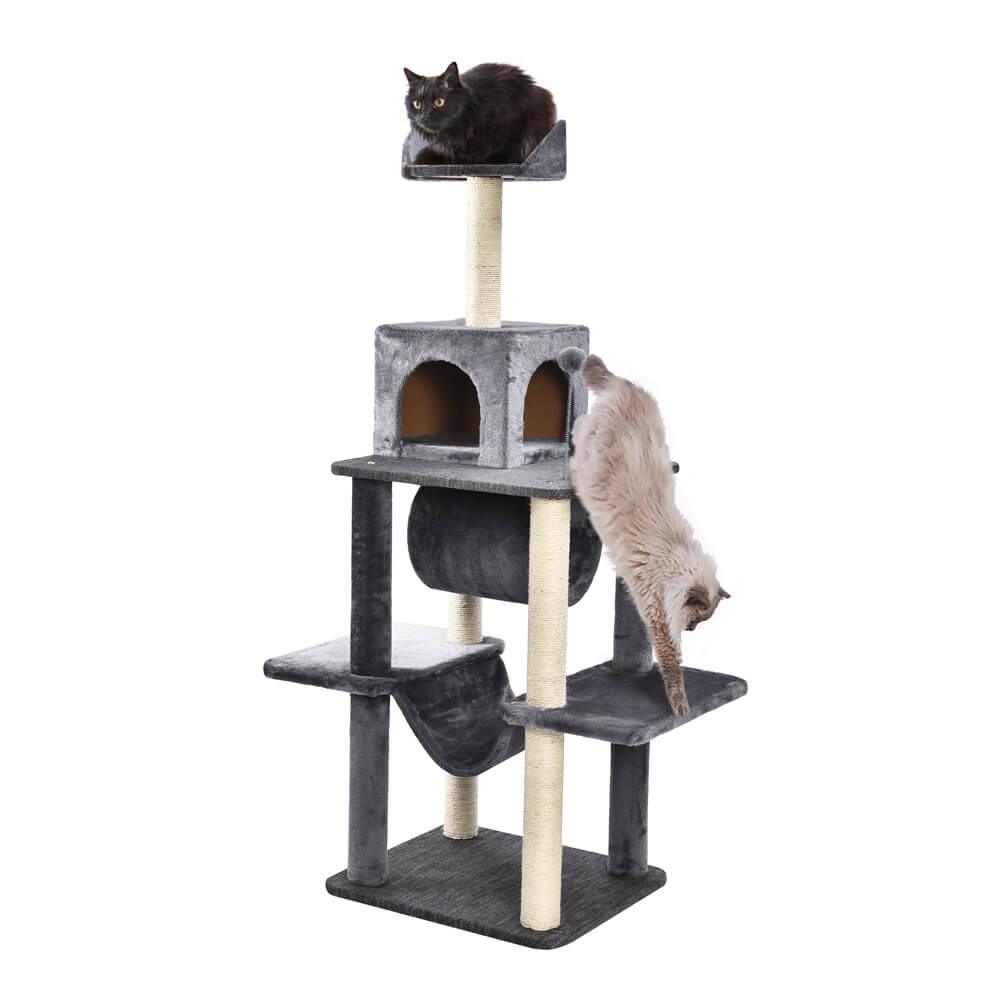Large Cat Tree Tower Scratching Post Grey - All Pet Solutions