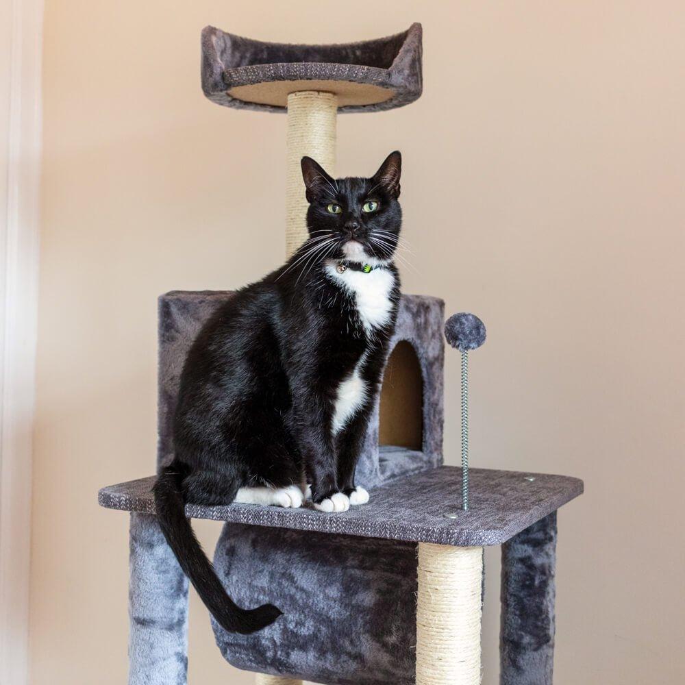 Large Cat Tree Tower Scratching Post Grey - All Pet Solutions