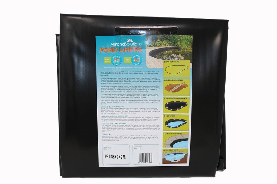 Pond Liners 2 x 2m LDPE 0.3mm 25yr Warranty - All Pet Solutions