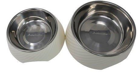 Twill Round Cat / Dog Bowl - White S/L - All Pet Solutions