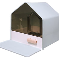 AllPetSolutions blue house shape hooded cat litter tray with scoop