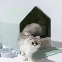 AllPetSolutions grey hooded litter tray viewed from the side