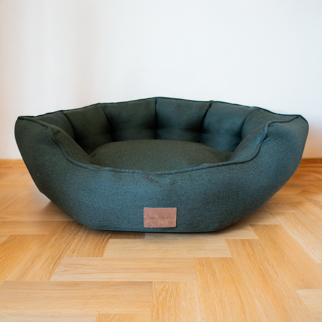 AllPetSolutions Alfie Premium Luxury Dog Bed - Forest Green - S/M/XL