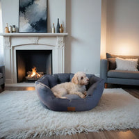 AllPetSolutions Alfie Premium pebble grey dog bed with a removable soft fleece lining