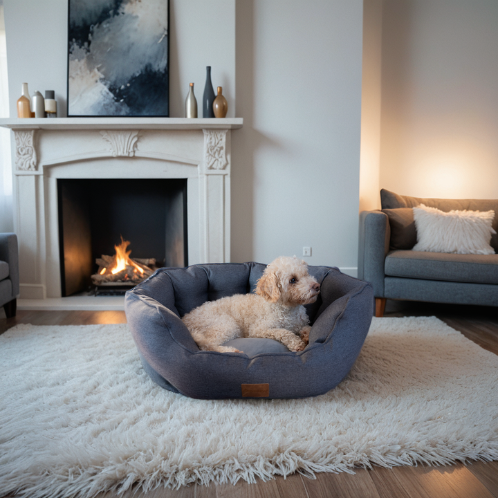 AllPetSolutions Alfie Premium Luxury Dog Bed - Pebble Grey - S/M/XL
