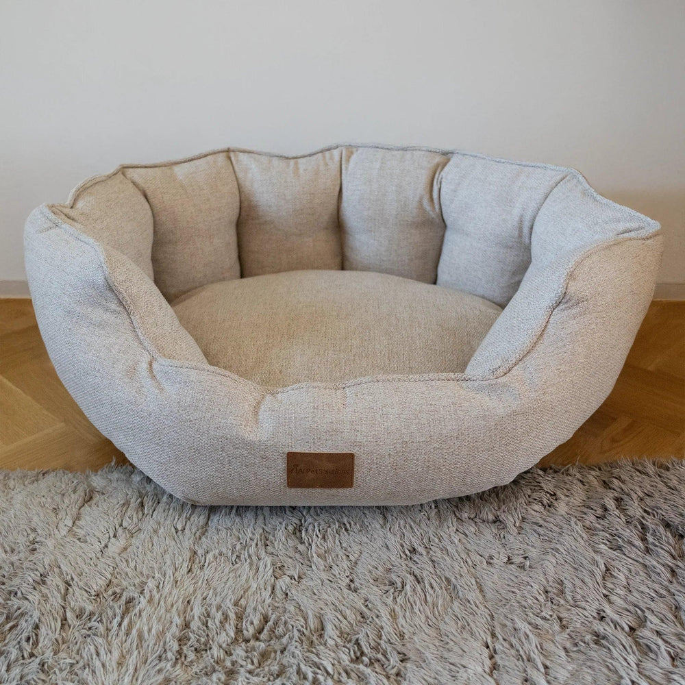 AllPetSolutions small Alfie Premium cream dog bed measuring 50 by 40cm