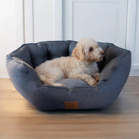 AllPetSolutions Alfie Premium luxury dog bed in pebble grey with structured high sides