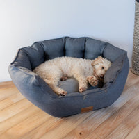 AllPetSolutions Alfie Premium dog bed in pebble grey filled with recycled polyester fibre