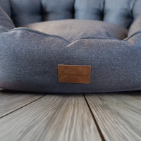AllPetSolutions Alfie Premium pebble grey dog bed in soft breathable easy-clean fabric