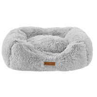 AllPetSolutions grey plush dog bed non-slip base detail