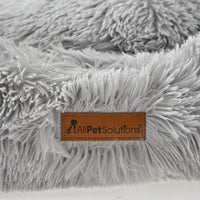 AllPetSolutions grey plush dog bed side profile