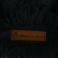 AllPetSolutions charcoal plush dog bed with a dog settled inside