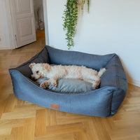 AllPetSolutions Willow Premium pebble grey dog bed with structured, supportive high sides