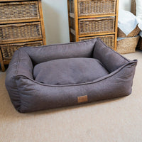 AllPetSolutions Willow Premium chocolate truffle dog bed with a removable washable lining