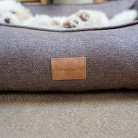 AllPetSolutions small Willow Premium chocolate truffle dog bed measuring 60 x 50 x 25cm
