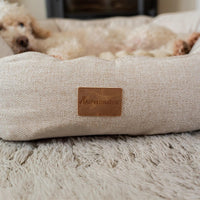 AllPetSolutions Willow Premium ivory cream box dog bed filled with recycled polyester fibre
