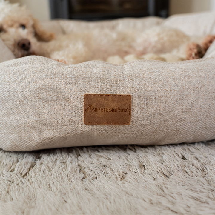 AllPetSolutions Willow Premium Luxury Dog Bed - Ivory Cream - S/M/XL