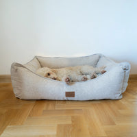 AllPetSolutions Willow Premium ivory cream dog bed with structured high sides for support