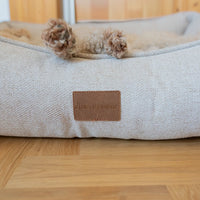 AllPetSolutions Willow Premium ivory cream dog bed that is 100% machine washable