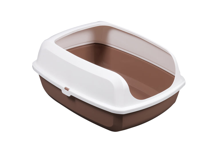 AllPetSolutions Brown Cat Litter Tray with Rim S / L