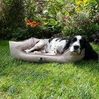 AllPetSolutions Dexter cream waterproof dog bed viewed from above