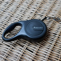 AllPetSolutions black 8m retractable lead shown from the side