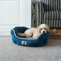AllPetSolutions Alfie navy dog bed viewed from above