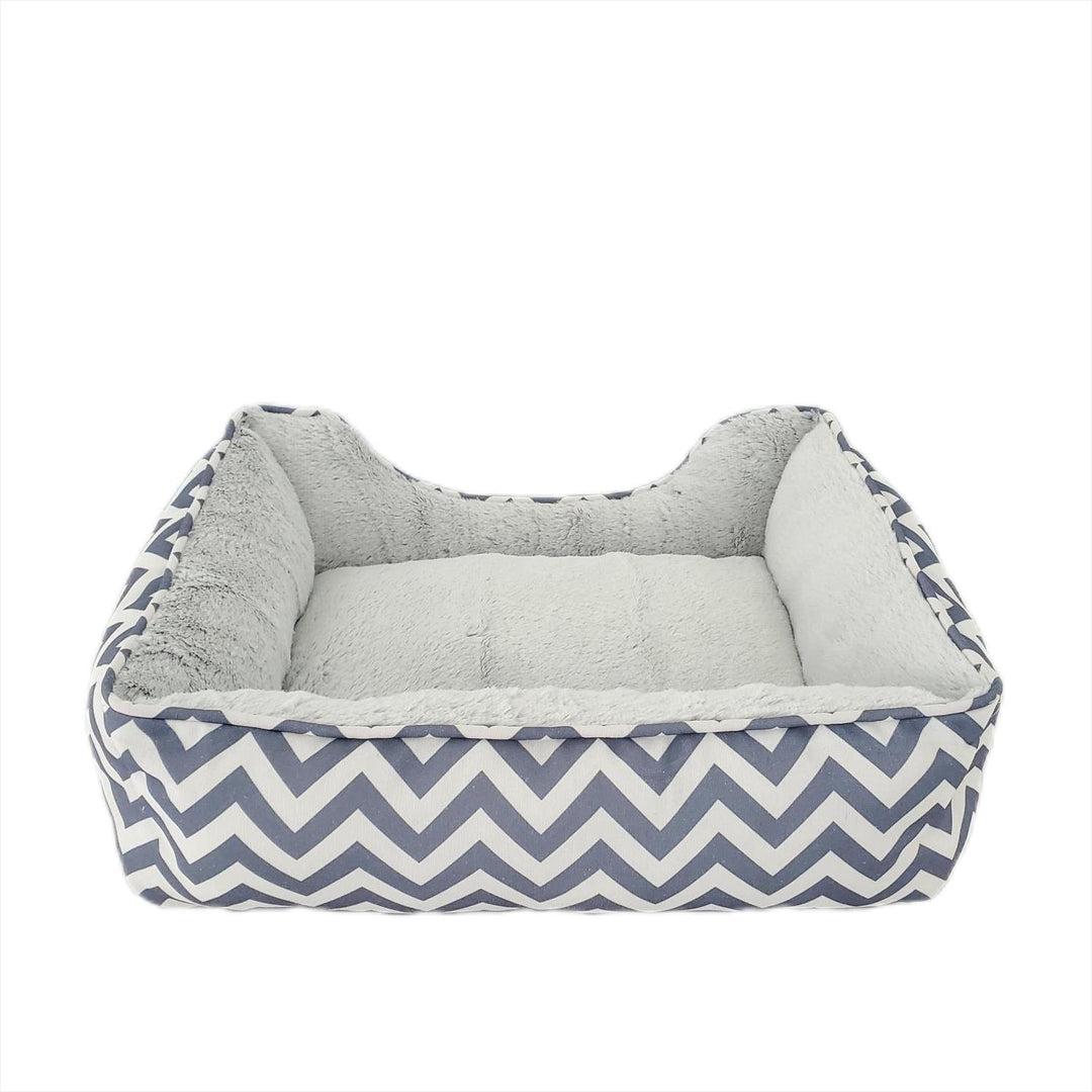 Daisy - Zigzag Grey Dog Bed - Size S/M/L