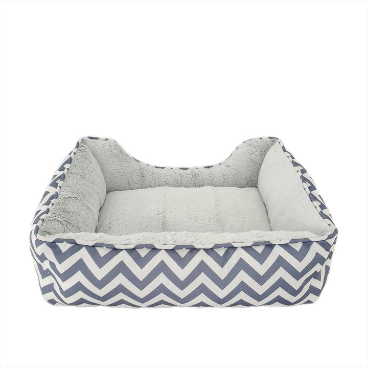 Daisy - Zigzag Grey Dog Bed - Size S/M/L