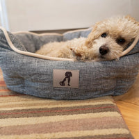 AllPetSolutions Alfie grey dog bed plush lining detail